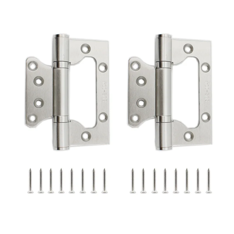 2 Pack Stainless Steel Door Hinges, Heavy Duty Interior Door Hinges Door Hardware No Noise Ball Bearing Door Hinges 5x3 Inch