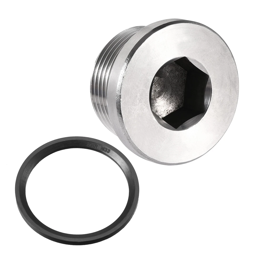 

Uxcell Stainless Steel Inner Hex Head M16x1.5 Pipe Fitting Plug with Seal Ring for Terminate Pipe Ends