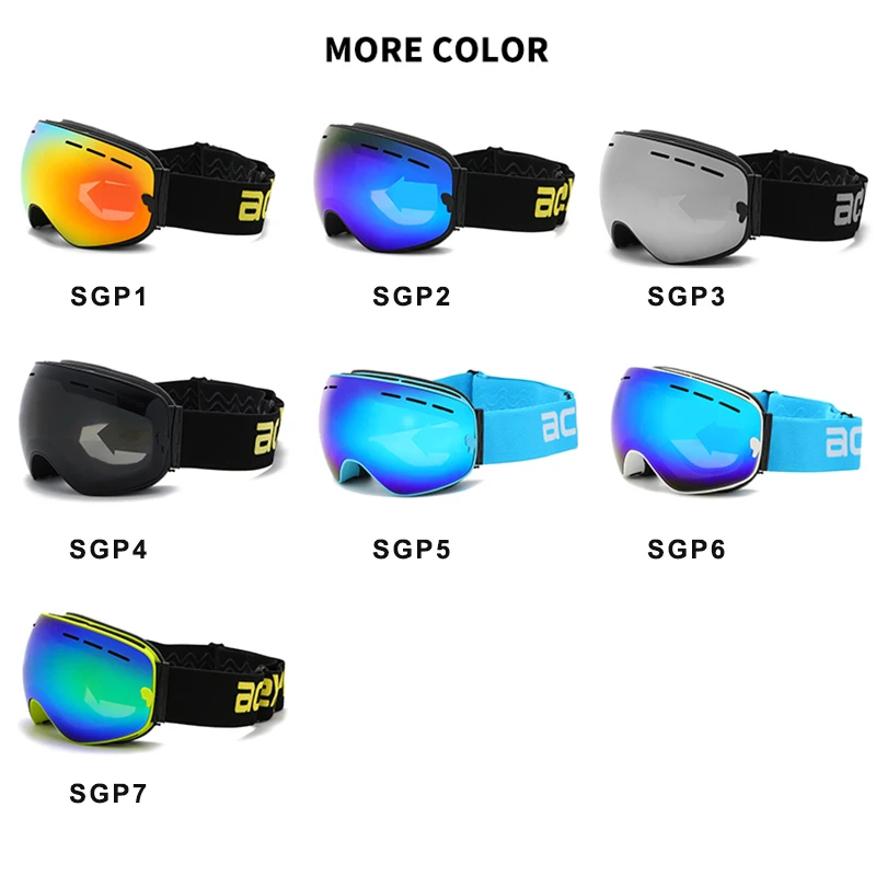 ACEXPNM-Gafas de esquí para hombre y mujer, lentes de Snowboard, protección UV400, máscara de esquí antiniebla