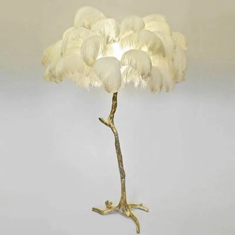 

Europen style feather table lights modern copper lighting AC110V 220v gold table lamps for living room