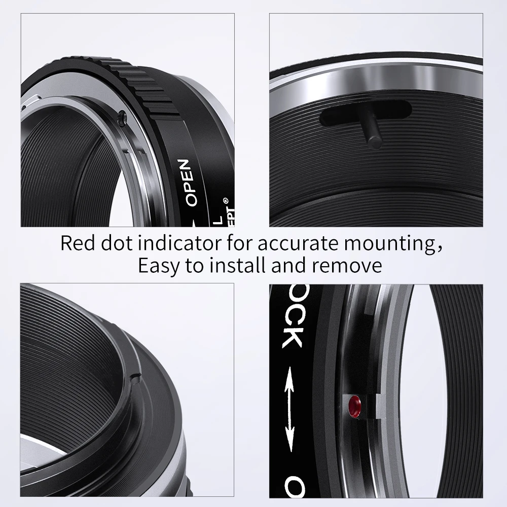 K&F Concept FD-L High Precision Camera Lens Adapter Ring for Canon FD FL Lens to Leica Sigma Panasonic L Mount DSLR Camera Body