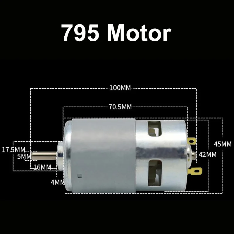 775 795 895 Powerful Electric Small High Speed DC Motors With Ball Bearings And Cooling Fan High Torque Micro Motor For Cutting