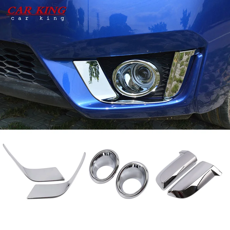 

ABS Chrome Car front fog lamp light frame cover trim car styling exterior accessories 2pcs For Honda FIT JAZZ 2014 2015 2016