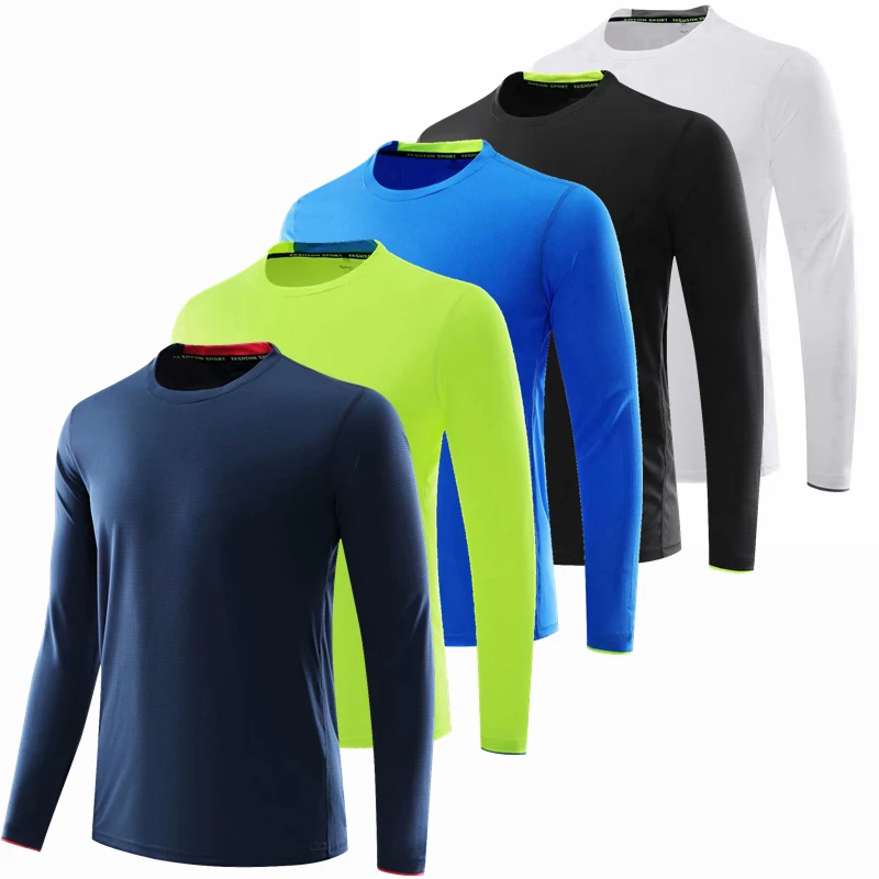 Long Sleeve Sport Shirt Men Fitness T shirt Gym Tshirt Sportswear Dry Fit  Running Quick dry Compression Shirt Workout Sport Top