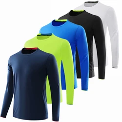 Long Sleeve Sport Shirt Men Fitness T shirt Gym Tshirt Sportswear Dry Fit  Running Quick dry Compression Shirt Workout Sport Top