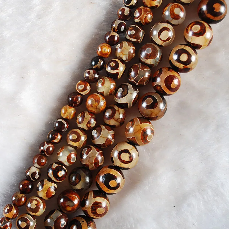 Tibetan Buddhist Beads Mala Buddha Charms Brown Spacer Round Loose Beads For Jewelry Making DIY Bracelet