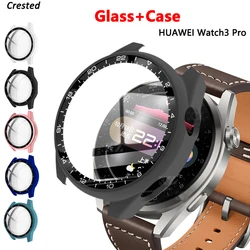 Tempered Glass+Case for Huawei Watch 3 Pro 48mm Bumper Shell Matte PC All Around Protector cover Huawei Watch 3 Screen Protector