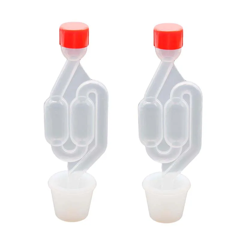 S Type Twin Bubble Airlock and Silicone Carboy Bung for Wine Making and Beer Making Kombucha (Pack of 2)