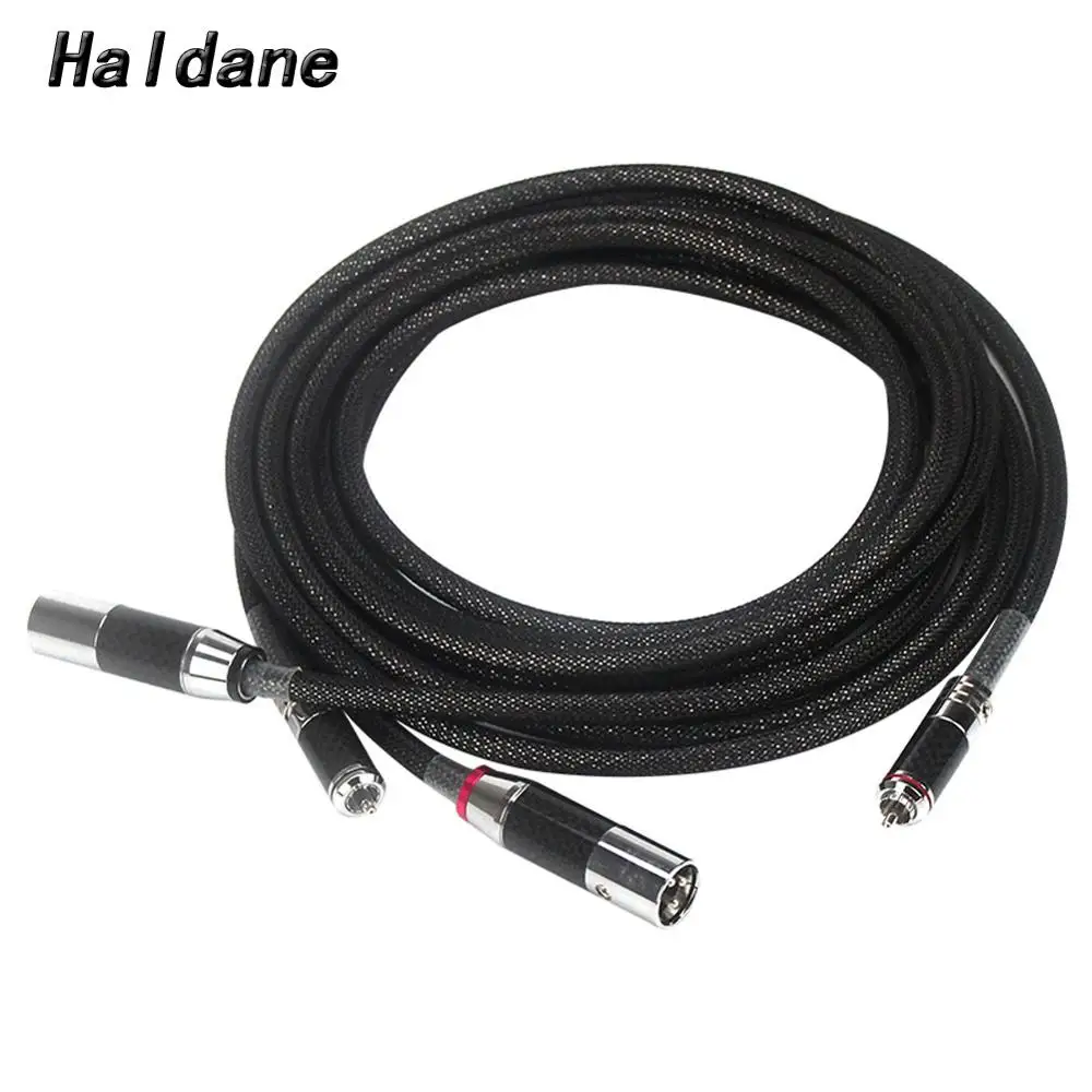 Haldane pair HIFI Carbon Fiber Rhodium Plated XLR Male to Male RCA Audio Cable Wire Line XLR Balance 7N Silver Cables