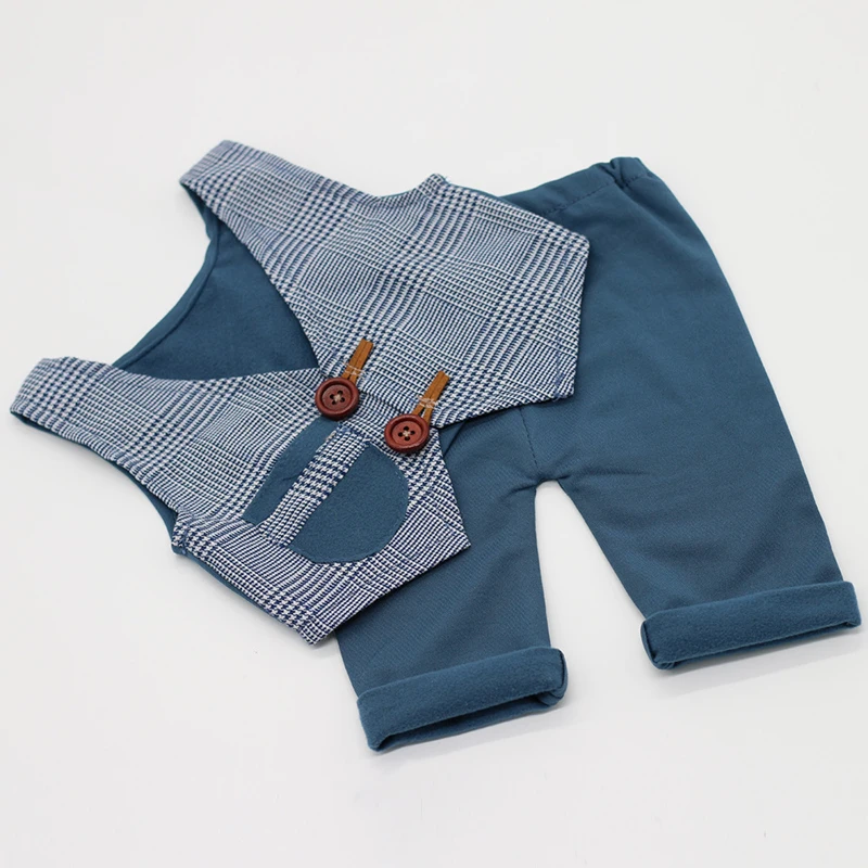 Newborn Baby Photography Clothing Plaid Waistcoat+Pants 2pcs Set Boys Photo Costumes Outfit Infant Gentleman Clothes