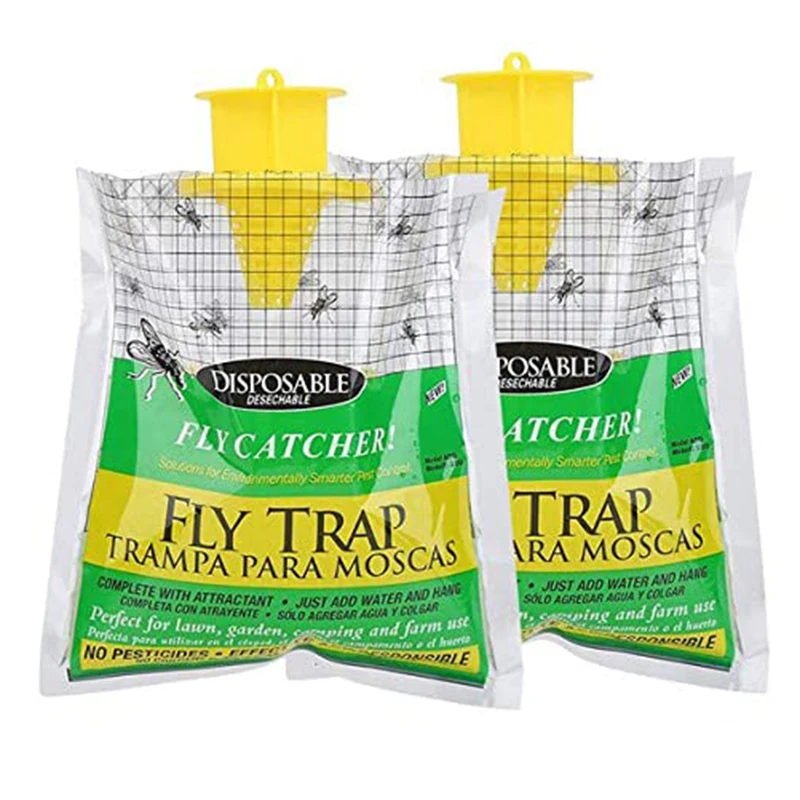 Newly Fly Trap Bags Fly Catcher Insect Trap Hanging Bait Bag Catcher for Outdoor Garden Pest Catcher