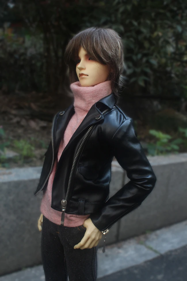 1/4 1/3 BJD 服パンクオートバイレザージャケットコート BJD/SD MSD SD13 SSDF ID72 HID 強力な叔父人形アクセサリー C0029