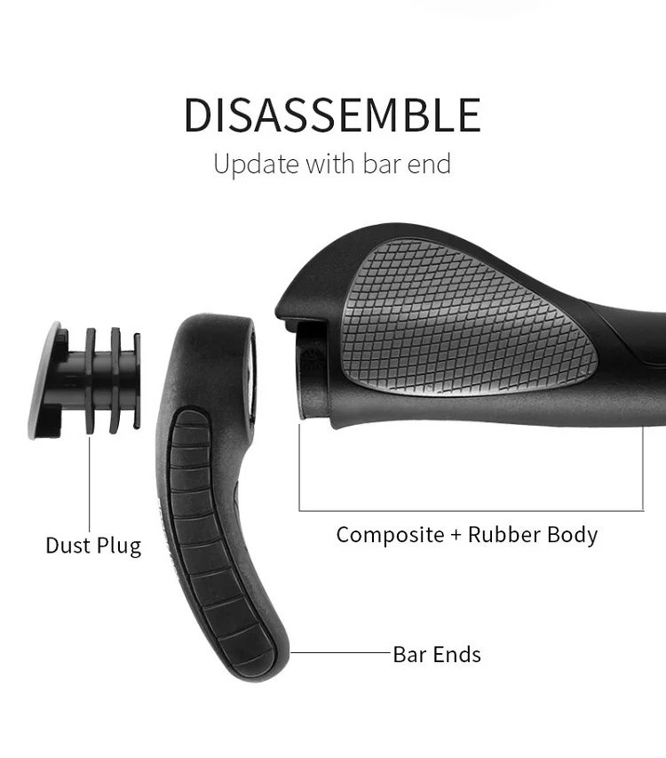 ERGON Ergonomics Bike Handlebar Grips GP1 GP3 GP5 Mountain Bike Extended Bar End Grip Lockable Bicycle Handle Mount Rubber Grips