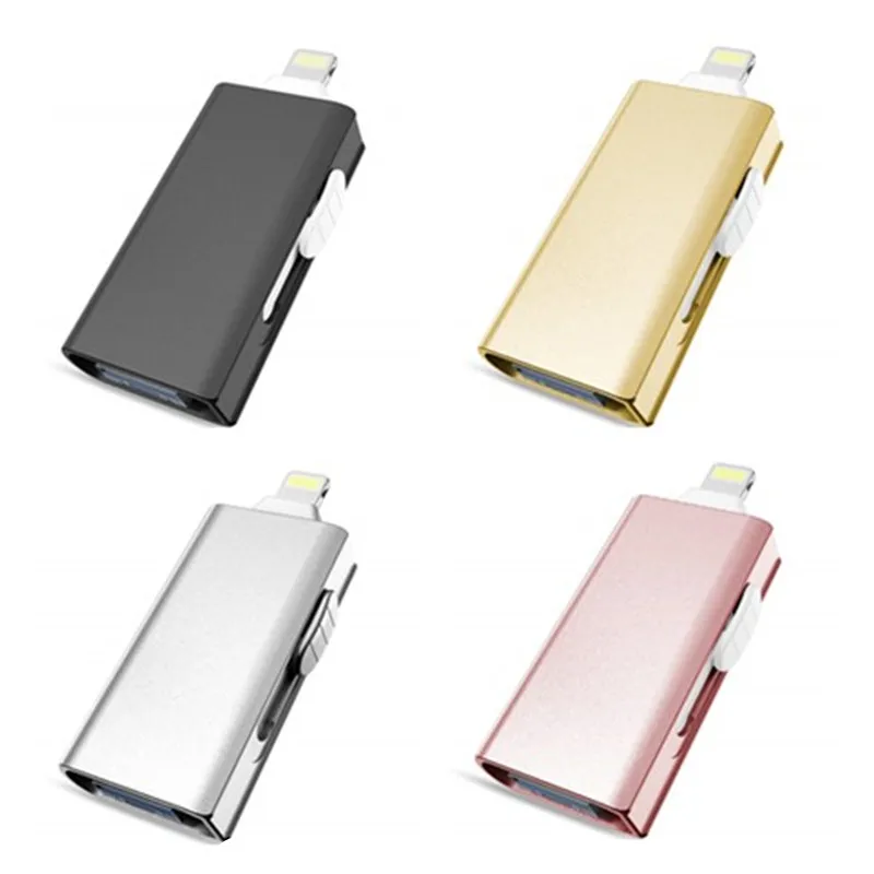 

3 in1 OTG USB Flash Drive 16GB 32GB 64GB 128GB Usb 3.0 For iPhoneX 8 7 Plus 6 6s Plus ipad storage memory stick pendrive 256GB