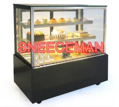 Square cake refrigerated display case Glass commercial air cooling fresh keeping cabinet Freezer fruit refrigerator