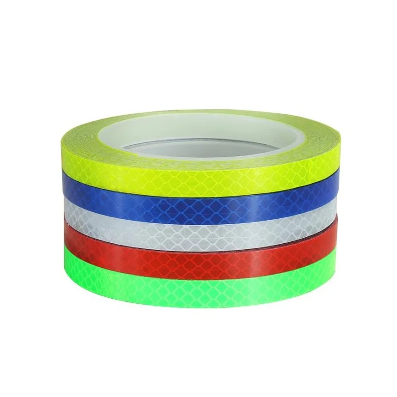 1CM*10M PET Self-Adhesive Reflective Sticker Fluorescent Yellow Reflective Warning Tape For Van Car Traffic Sign