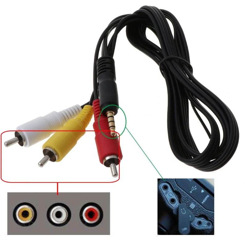 AV Video Cable Cord Wire For Canon Mini Camcorder STV-250N