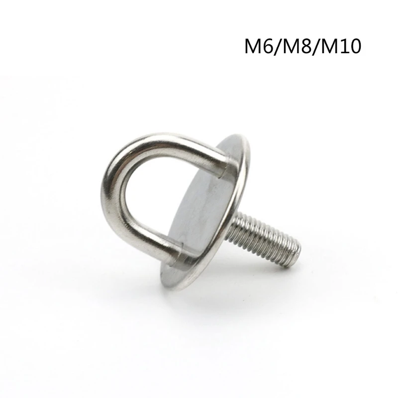 Staple Ring 304 Stainless Steel Hook Heavy Duty Pad Eye Plate U-Shaped Duty Ceiling Mount Hanger for Marine Boat Accessories