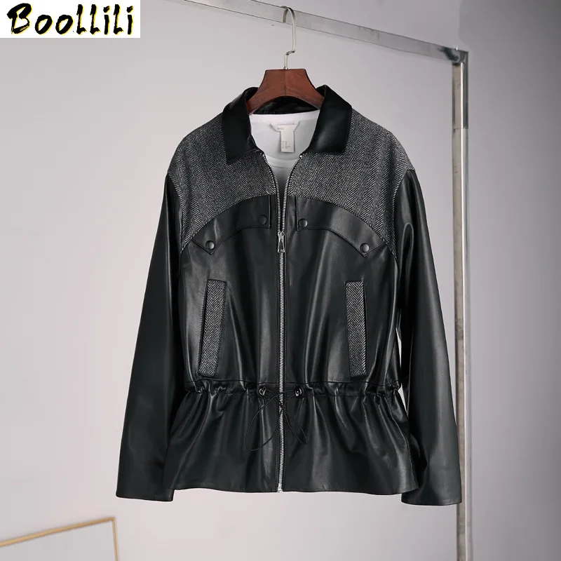 

Sheepskin Coat Wool Real Genuine Leather Jacket Women Clothes 2023 Spring Autumn Tops Korean Elegant Outwear Black Coats