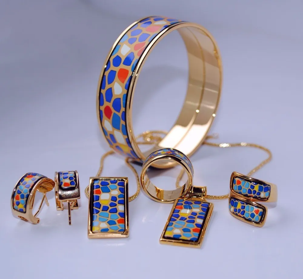 015  Cloisonne enamel jewelry European and American style 4pcs sets