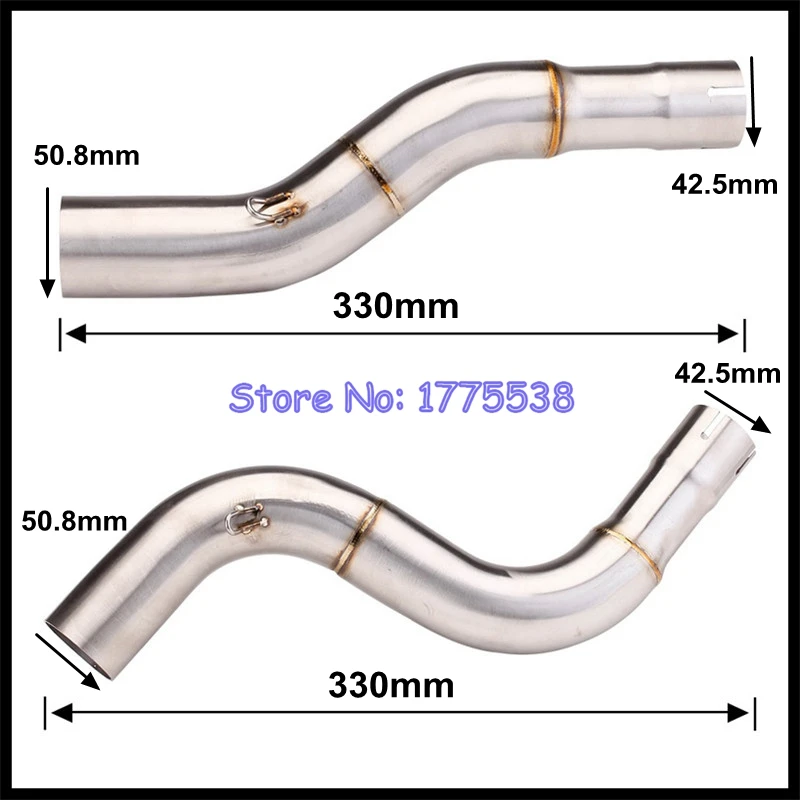 For KTM 990 Adventure 2006-2012 Motorcycle Exhaust System Middle Link Pipe with Carbon Fiber Muffler Pipe Escape for KTM 990 ADV