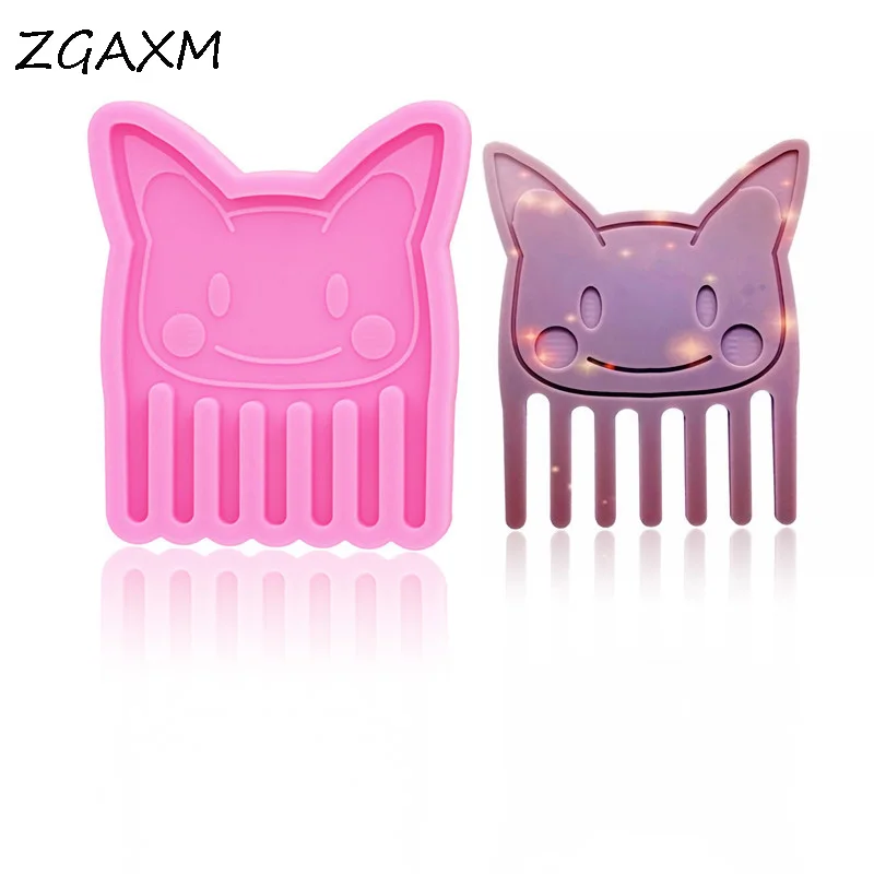 

LM1103 Shiny Cute animal mini comb epoxy resin silicone molds fashion tools comb flexible silicone mould chocolate cake baking