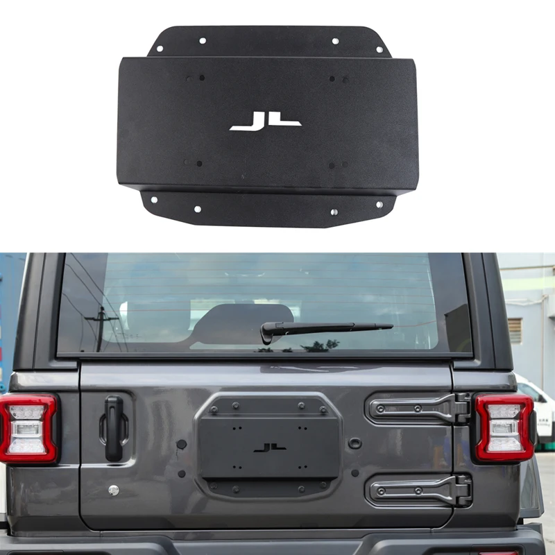 

Spare Tire Carrier Delete Filler Plate Tailgate Vent-Plate Cover for Jeep Wrangler JL 2018 2019 Black Car Exterior Accessories