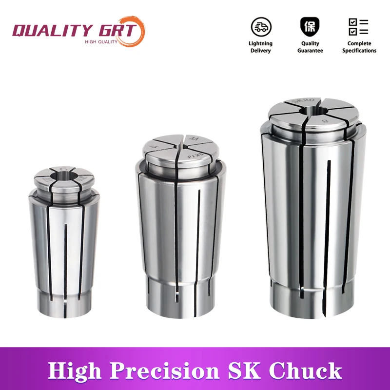 Grt Cnc sk Collet Mandril de Alta Precisão 0.008 Torno Ferramenta Titular Pinça Sk6 Sk10 Sk13 Sk16 Mandril Centro da Máquina de Perfuração da Mola q.