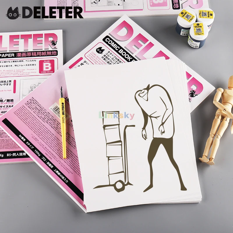 ديلتر كوميك مانغا ورقة [غير يحكم نوع عادي B] [110 كجم] [B4 حجم 9.8 "X 13.9"] 40 صفحة حزمة ، لرسم التوضيح