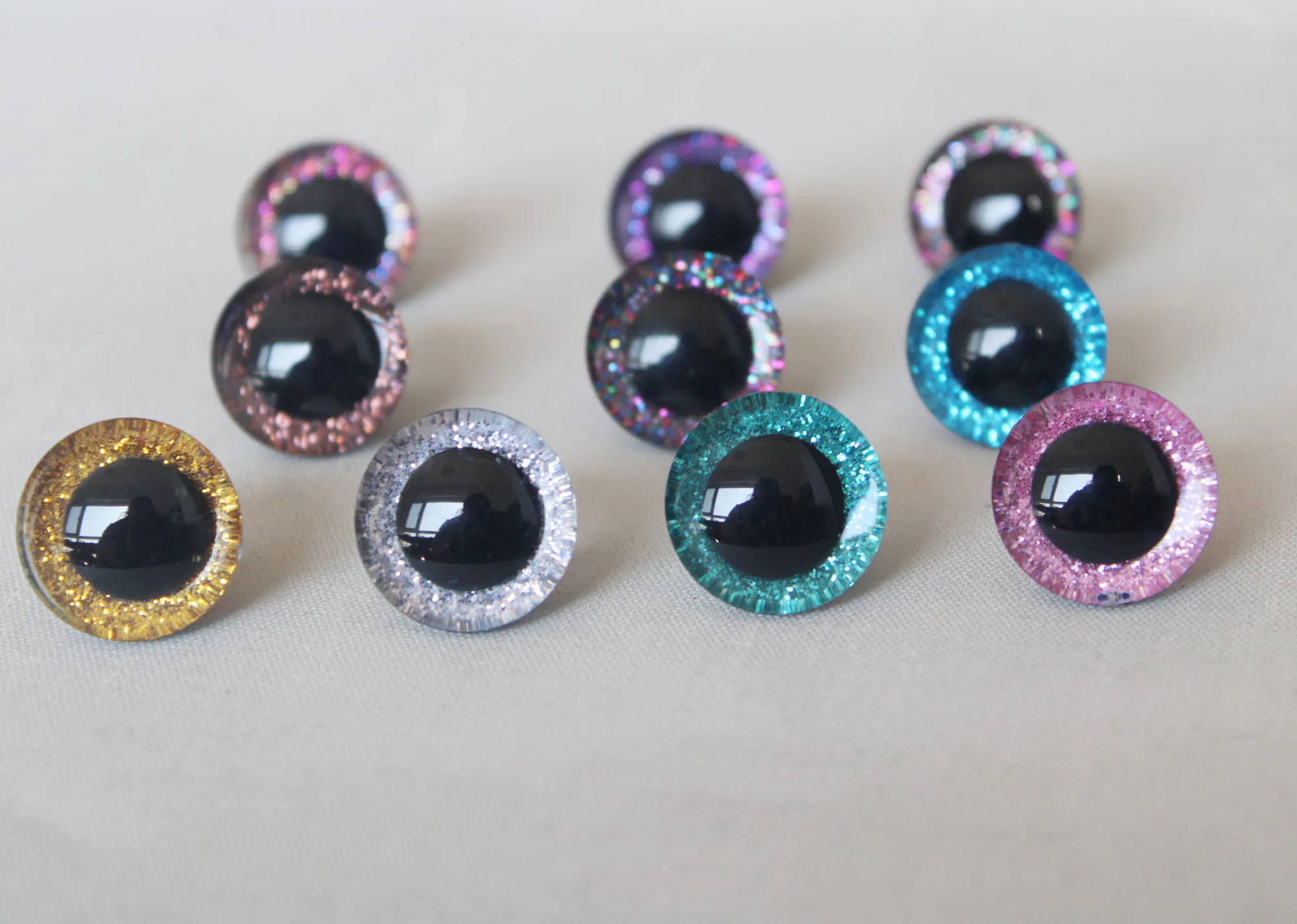 100 Stück/Los 12mm 14mm 16mm 18mm 20mm 25mm 30mm Komische 3D-Glitzer-Spielzeugaugen Lustige Puppenaugen mit Unterlegscheibe für Plüsch-Bastelarbeiten -N19 – Detail 12