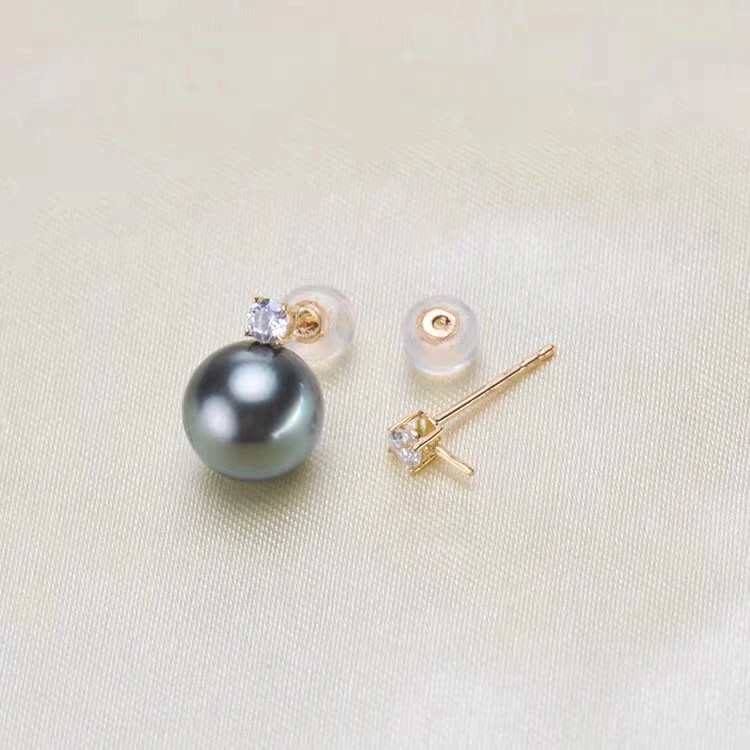 

Trendy New Hot 18K Yellow Gold Stud Earrings Mountings Settings Parts AU750 Jewelry Findings for Pearls Beads Stones