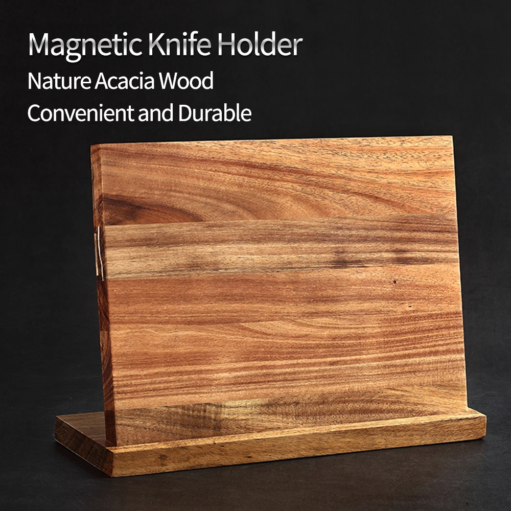 XINZUO Magnetic Knife Holder with Powerful Magnet -  Wood Magnetic Knife Guard Holder, Organizer Block