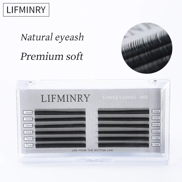 LIFMINRY 0.10C/0.07C 12 rows lower lashes mix 5 6 7 Length eyelash extension Beauty eyelash soft Beauty tools