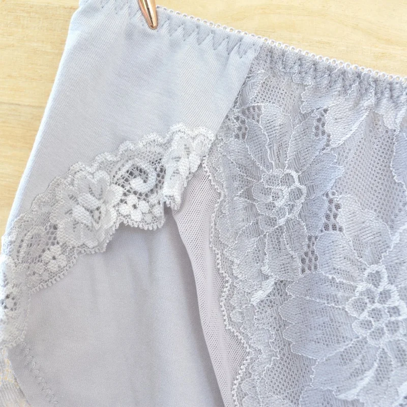 Lace briefs Plus Size Panties Lingerie Brief Women Sleepwear Mid Waist Briefs Female hipster Underpant Sexy Lace Underwear