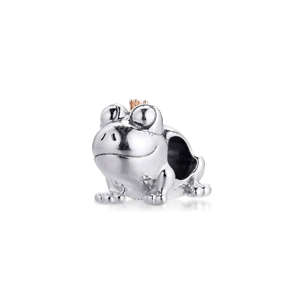 

CKK Fits Pandora Bracelet Two-Tone Frog Prince Charm (14K Gold) Silver 925 Original Beads Sterling Jewelry