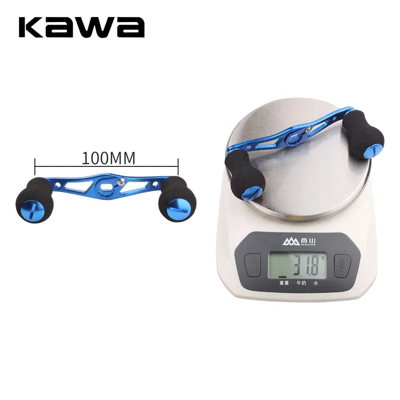 KAWA Fishing Reel Handle For Bait Casting Reels Assembly Hole 8x5mm Length Is 100mm Alloy Handle With Eva Knob Reel Accessory