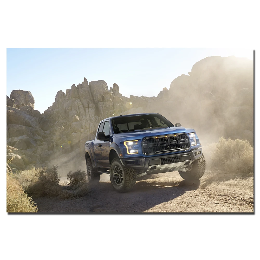 Raptor Pickup Truck Poster Wall Art Pictures For Living Room Canvas Cloth Fabric Print Painting