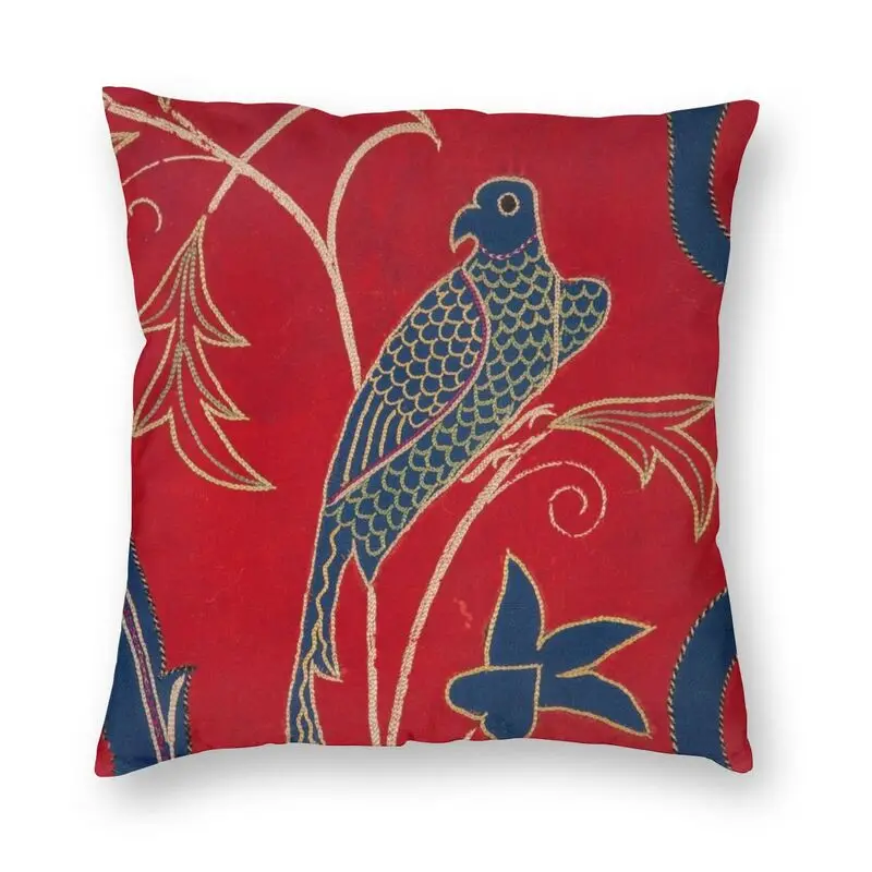 Kilim Floral Bird Pattern Boho Cushion Cover Oriental Rug With A Geometric Knit Floor Pillow Case For Sofa Pillowcase Home Decor