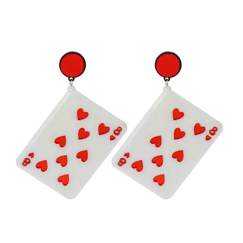 Geometric Big Poker Spades Acrylic Dangle Drop Earrings Punk Cool Playing Card Long Earrings Women Night Club Jewelry Pendientes