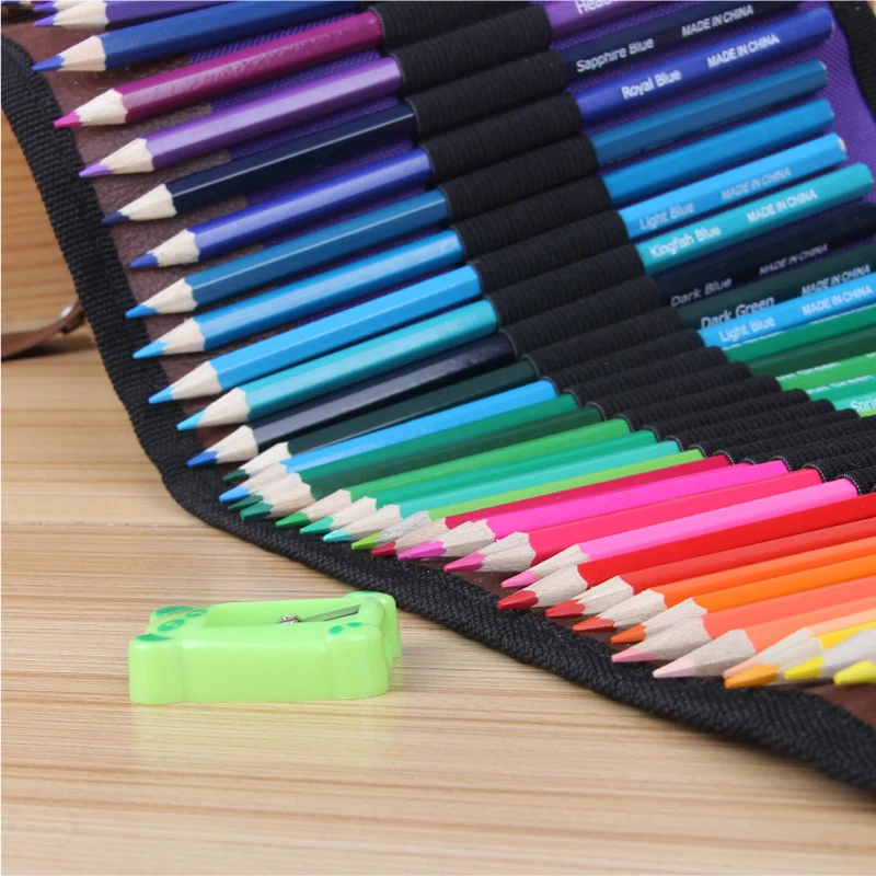 

50 colors Colored Pencil Set Watercolor Pencils Kit With Portable Slot Case Sharpener Blending Colors Soluable Drawing Sketching