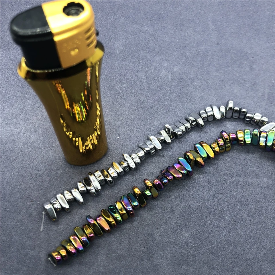 4 Colors Hematine Beads 5-8mm Natural Loose Cube Faceted Cut Nugget Iron Ore Stone DIY