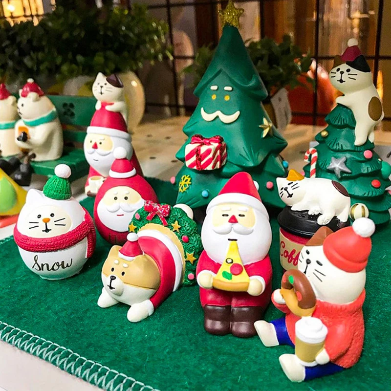 Scene Decoration Christmas Series Bookshelf Decorationt Collectible Home Decoration Garden Resin Craft Toy Bonsai Ornaments