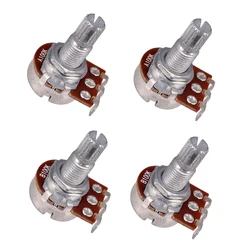 Long Split 18mm Shaft 100K Guitar Potentiometer Pot 4pcs Split Guitar Volume & Tone Pot Control Audio Taper Potentiometer