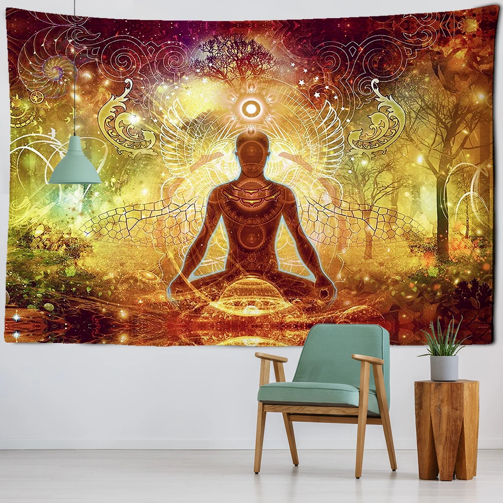 

Seven Chakras Tapestry Wall Hanging, Indian Buddha Meditation, Psychedelic Yoga Tapestry, Bohemian Background Decoration