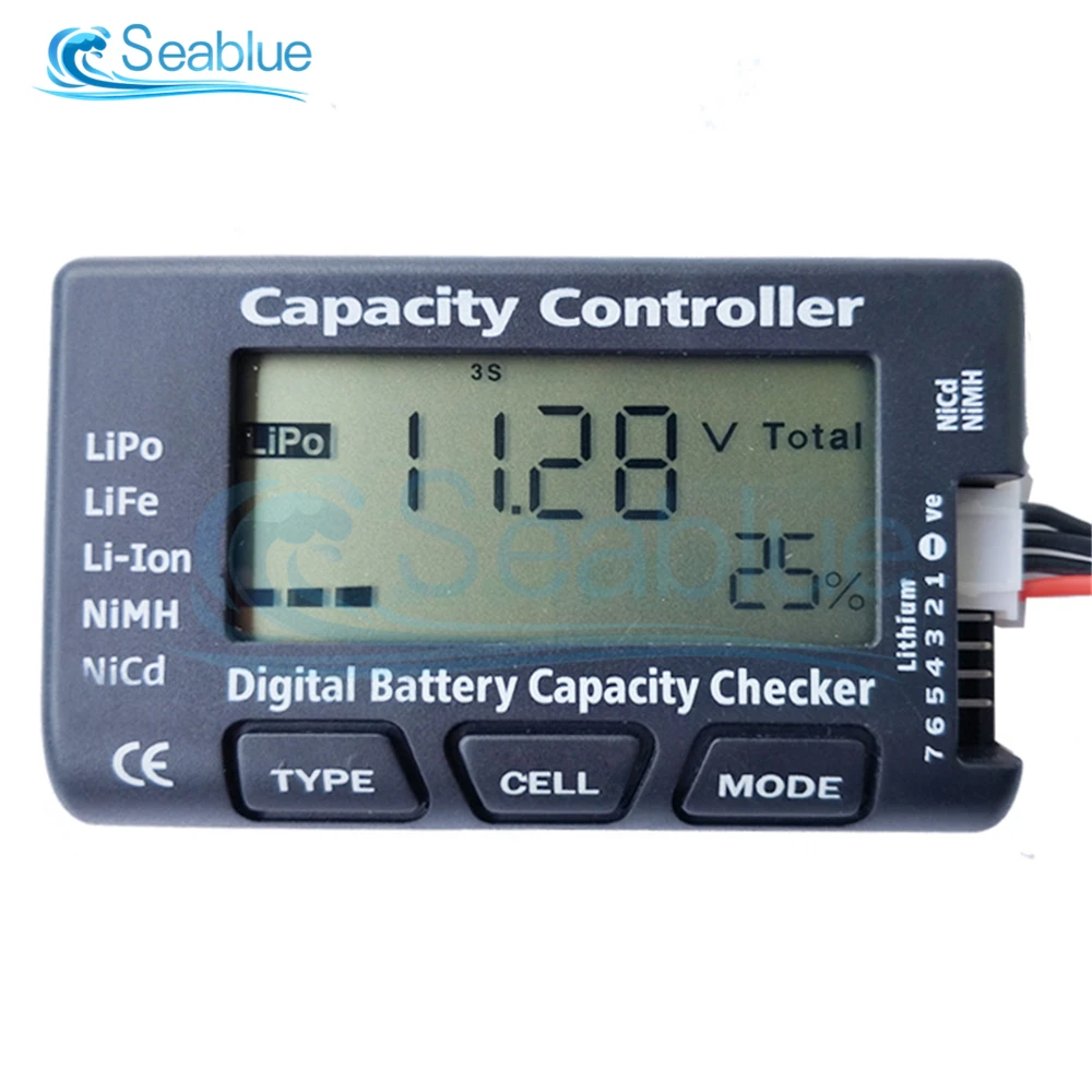 RC CellMeter8 LCD Digital Battery Capacity Checker CellMeter 2-8S 4-8S Servo LiPo Li-lon NiMH Battery Tester RC CellMeter7