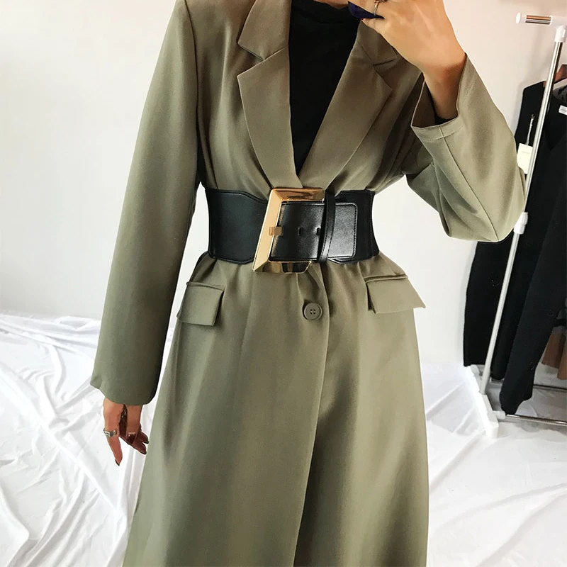 แฟชั่นเข็มขัดคอร์เซ็ท Plus ขนาดเข็มขัดเอว Cummerbund กว้าง Ceinture Femme ขนาดใหญ่เข็มขัดเข็มขัด