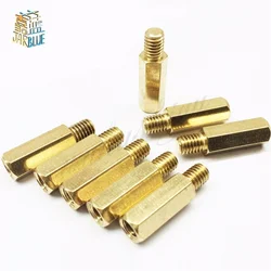 30Pcs M2.5/M3/M4+6mm Hex Nut Spacing Screw Brass Threaded Pillar PCB Standoff Spacer
