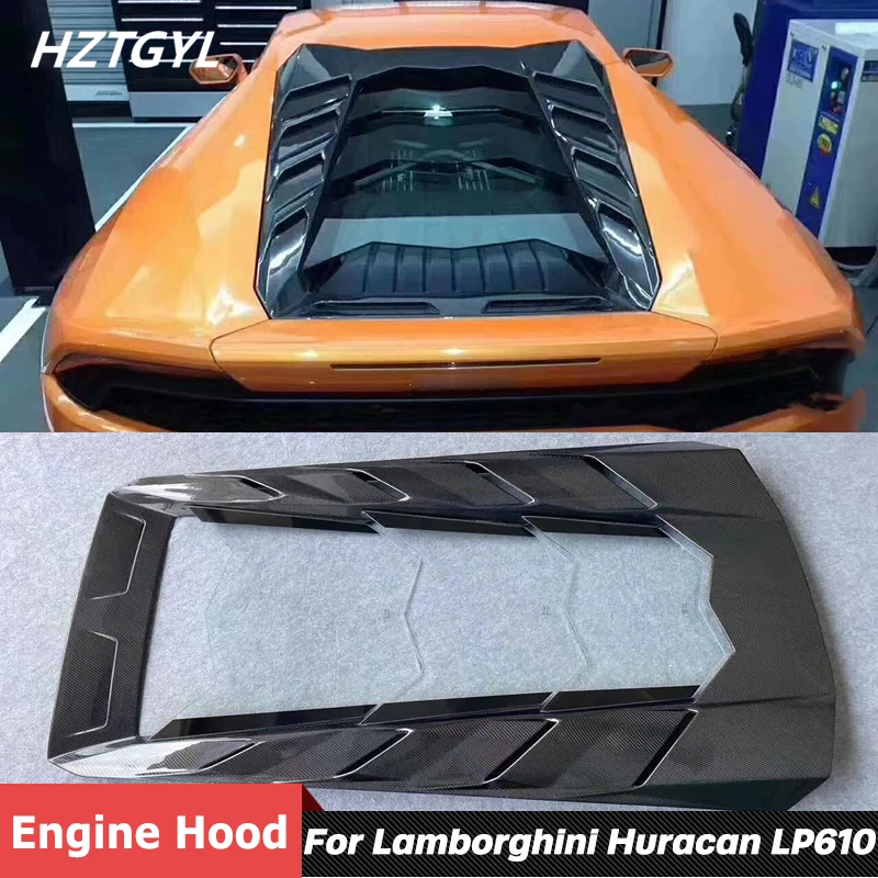 Carbon Fiber Or FRP Transparent Rear Engine Cover Hood Bonnet For Lamborghini Huracan LP580 LP610 Tuning 2014-2017