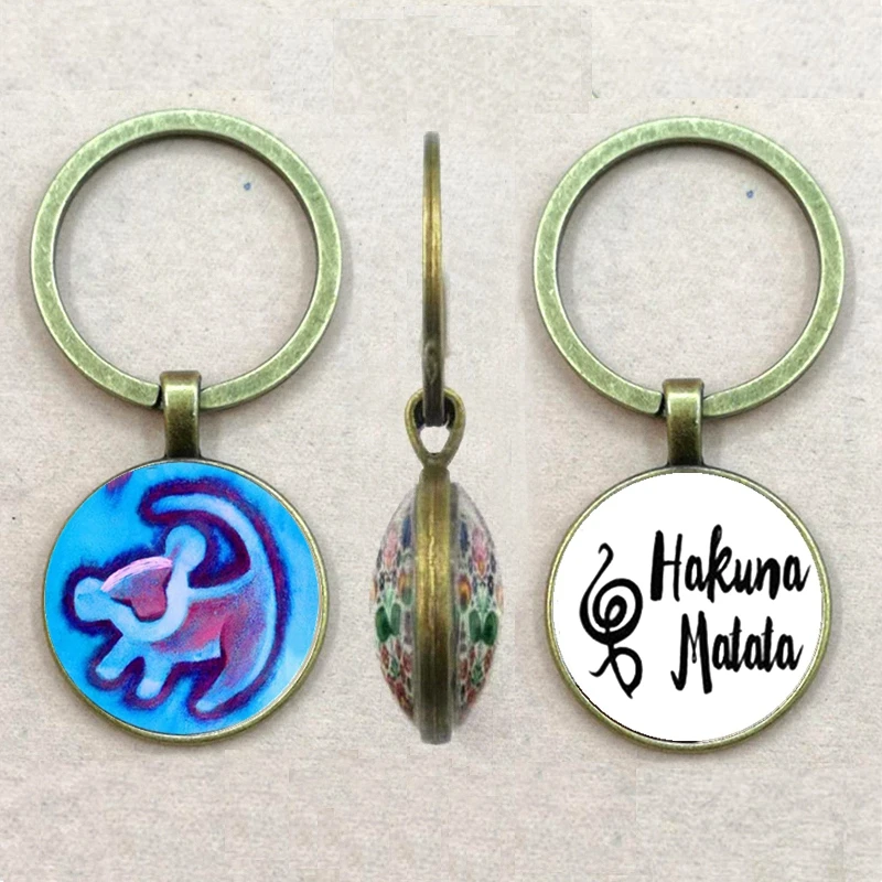 Simba Lion double-sided keychain pendant Hakuna Matata keychain Simba double-sided keychain