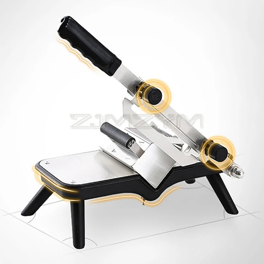 Máquina cortadora de carne para el hogar, herramienta Manual de acero inoxidable con hoja de 20cm, espesor ajustable, para carne, verduras